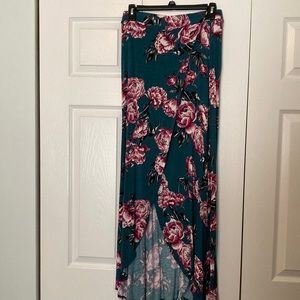 Floral Maxi Skirt with Slit